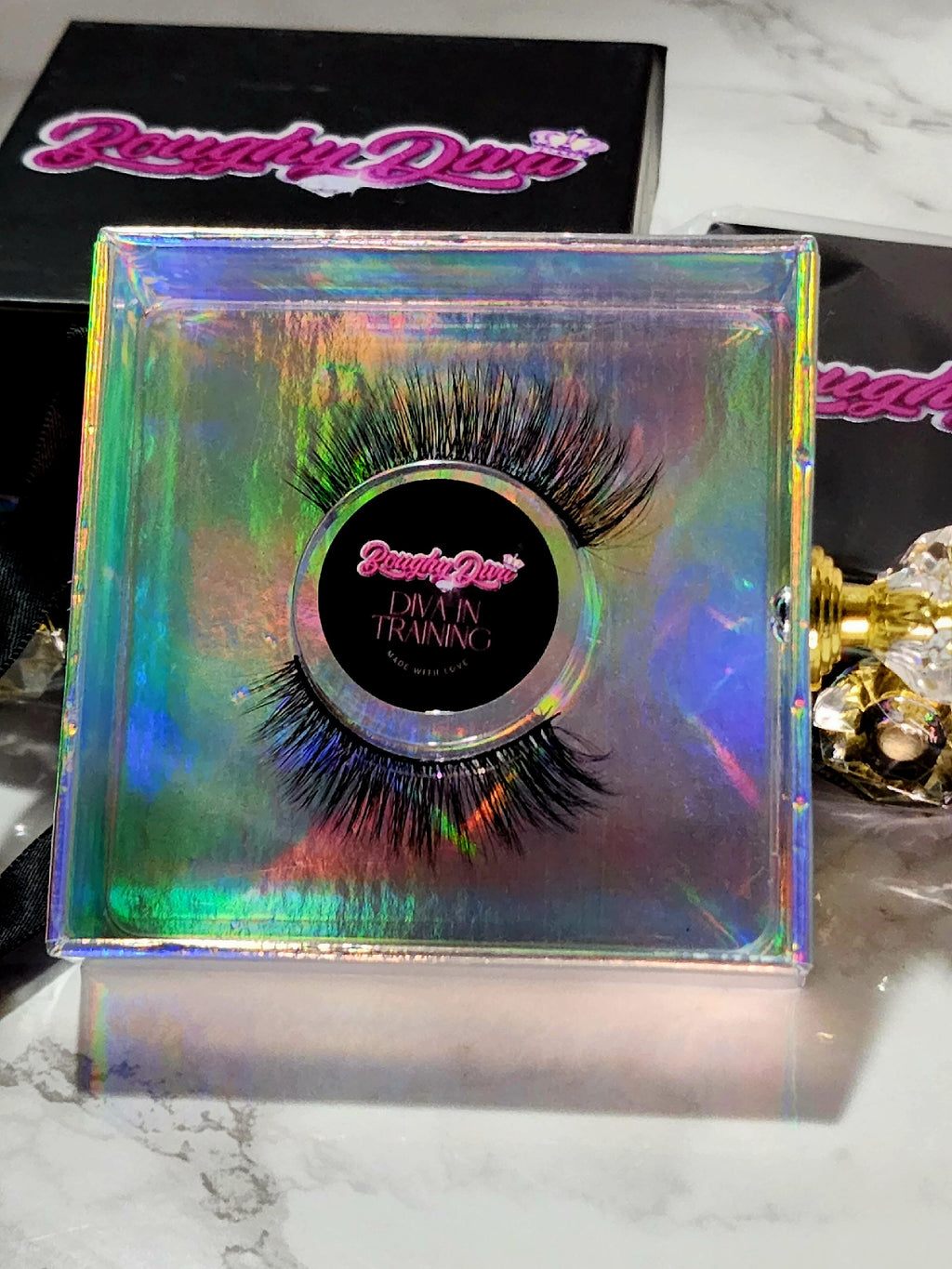 Pair of falsies eyelashes, called "Diva in Training"!